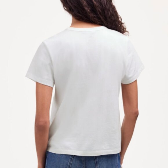 "Cotton Perfect Crewneck Tee" by Madewell in Eyelet White NEW WITH TAGS - Picture 4 of 5